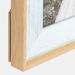 ZEP Siena – Ramka na zdjęcia w drewnie, biała/naturalna 10x15-30x40 cm