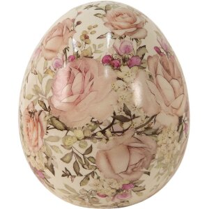 Clayre & Eef Dekoracyjne Jajko Beżowo-Różowe...