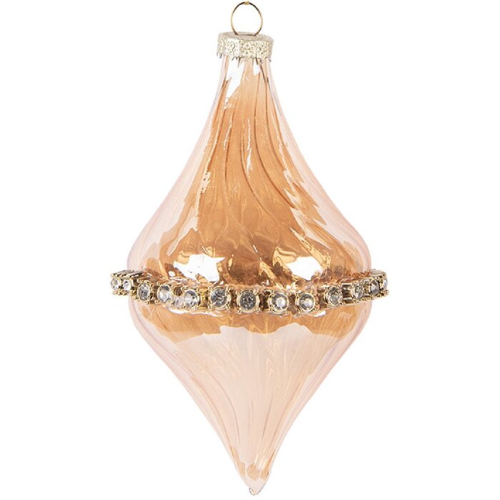 Clayre & Eef Bombka choinkowa pomarańczowa 8x14 cm