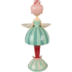 Clayre & Eef Dekoracja Dziecko z Miską 18x16x38 cm Niebiesko-Biała 6PR5795