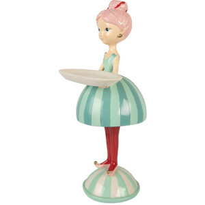 Clayre & Eef Dekoracja Dziecko z Miską 18x16x38 cm Niebiesko-Biała 6PR5795