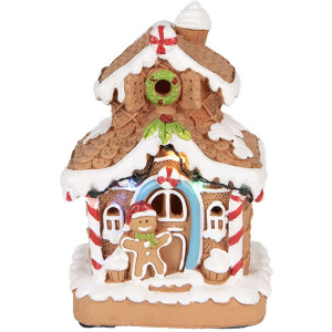 Clayre & Eef Domek z LED 11x10x17 cm Dekoracja Świąteczna