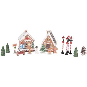 Clayre & Eef Domki Dekoracyjne LED - Zestaw 17...