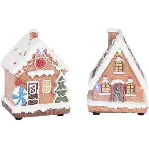 Clayre & Eef Domki Dekoracyjne LED - Zestaw 17...