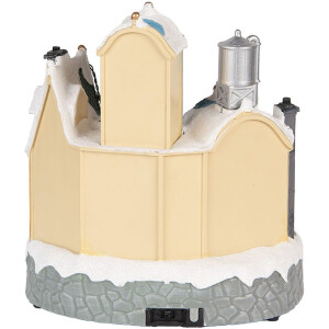 Clayre & Eef Domek z LED 20x17x23 cm Biało-Brązowy