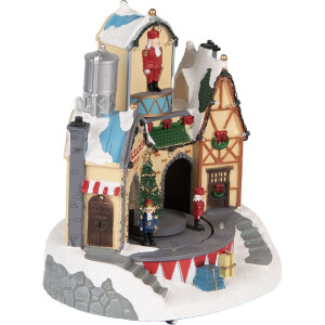 Clayre & Eef Domek z LED 20x17x23 cm Biało-Brązowy