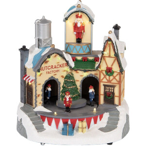 Clayre & Eef Domek z LED 20x17x23 cm Biało-Brązowy