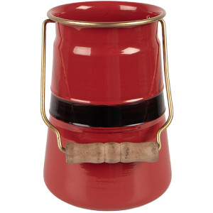 Clayre & Eef 6Y5903 Dekoracja Dzbanek Mleczny Czerwono-Czarny 12x10x16 cm