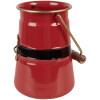 Clayre & Eef 6Y5903 Dekoracja Dzbanek Mleczny Czerwono-Czarny 12x10x16 cm