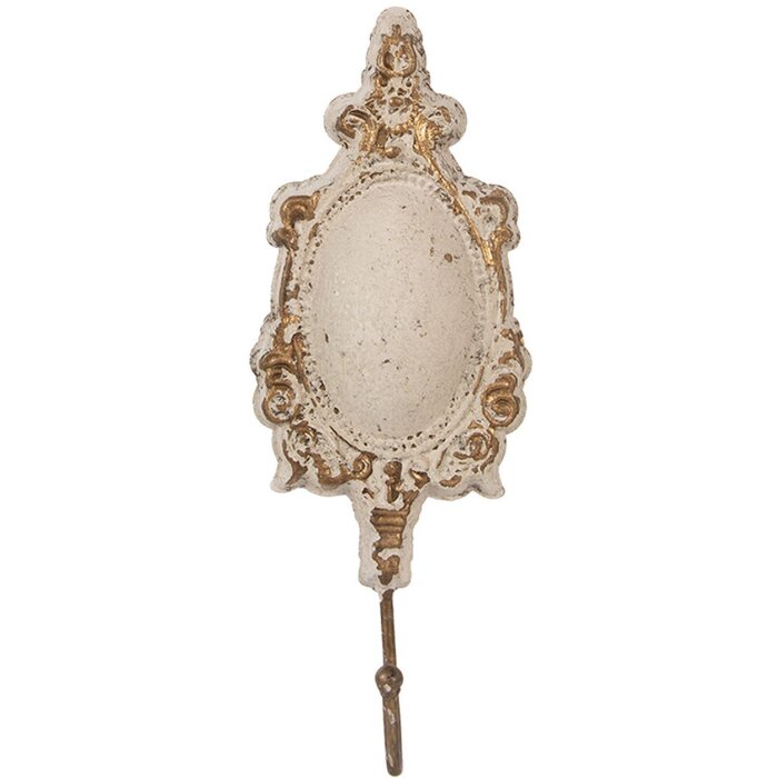 Wieszak na ścianę Clayre & Eef 12x4x31 cm, styl rustykalny, beżowy