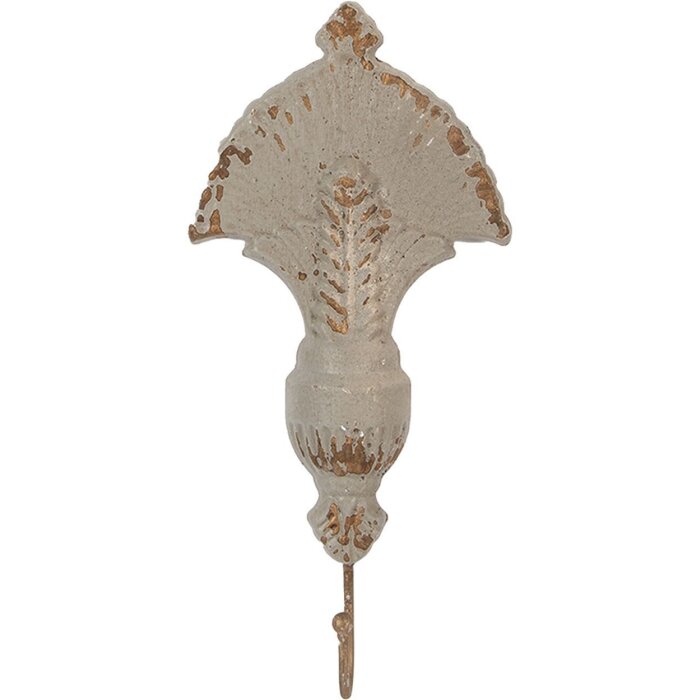 Wieszchnik na ścianę Clayre & Eef 6Y5983 – stal, styl landhaus, beżowo-brązowy