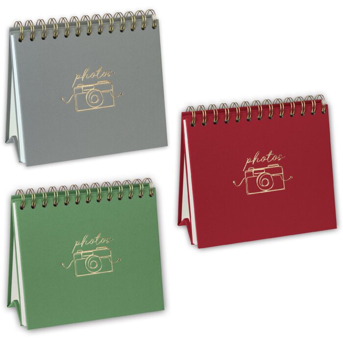 ZEP Samoprzylepny Album Spiralny ze Statywem 20k. Czerwony/Zielony/Szary 10x15/13x19