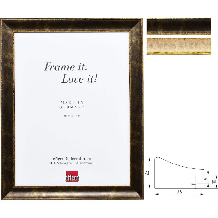 Effect Holzrahmen Profil 68 Barokowa Ramka Czarna lub Kość Słoniowa 3,6 cm