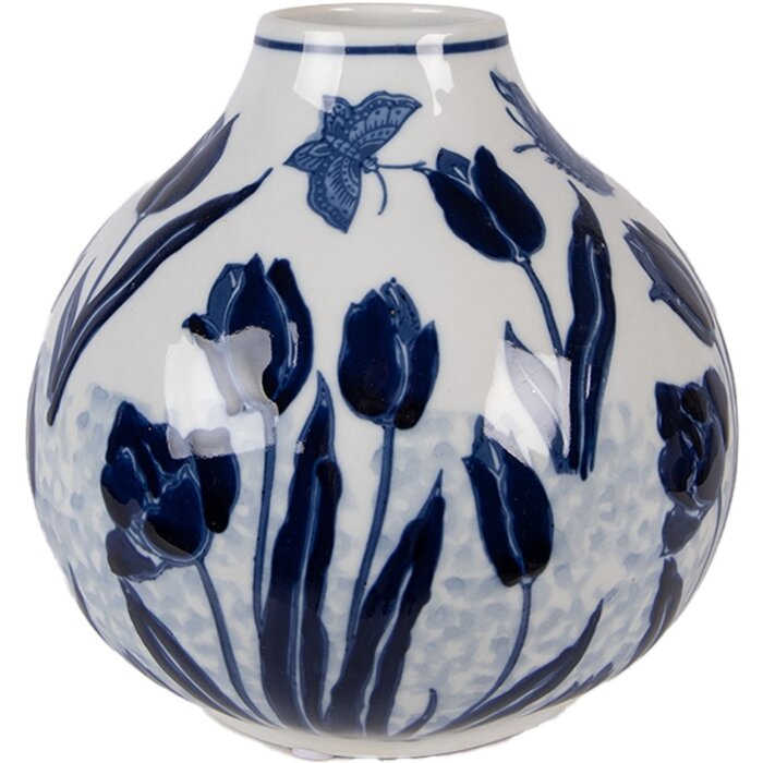 Clayre & Eef Wazon Ceramiczny Tulipany 16x16 cm
