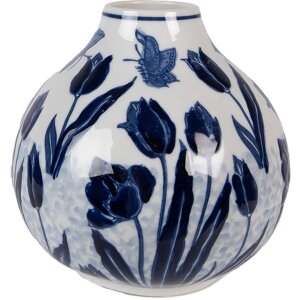 Clayre & Eef Wazon Ceramiczny Tulipany 16x16 cm