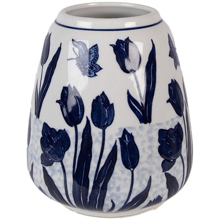 Clayre & Eef Wazon Ceramiczny Tulipany 16x18 cm
