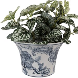 Clayre & Eef Donica Ceramiczna Ø 22x15 cm Niebieski Kwiat