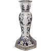 Świecznik Clayre & Eef Ø 15x28 cm, biało-niebieski, porcelana