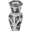 Świecznik Clayre & Eef Ø 11x21 cm, biało-niebieski, porcelana