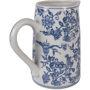 Dekoracyjna kanna ceramiczna Clayre & Eef 21x13x21 cm, biało-niebieska