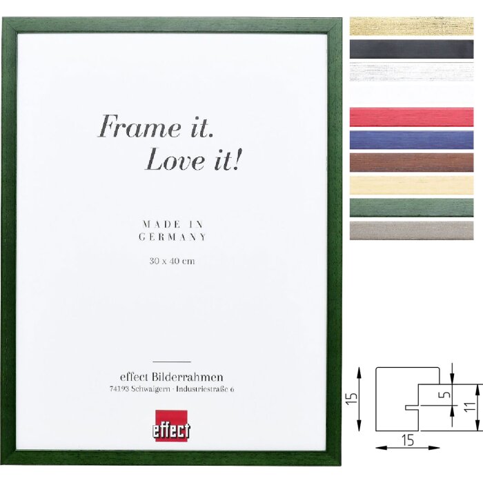 Rama drewniana Effect Top S – nowoczesna, 1,5 cm, w wielu kolorach i formatach