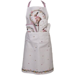 Szata kuchenna Clayre & Eef 70x85 cm – hask w kwiatowym wianku, styl wiejski i wiosenny