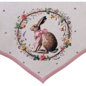 Podkład stołowy Clayre & Eef 50x160 cm, beżowo-brązowy, bawełniany