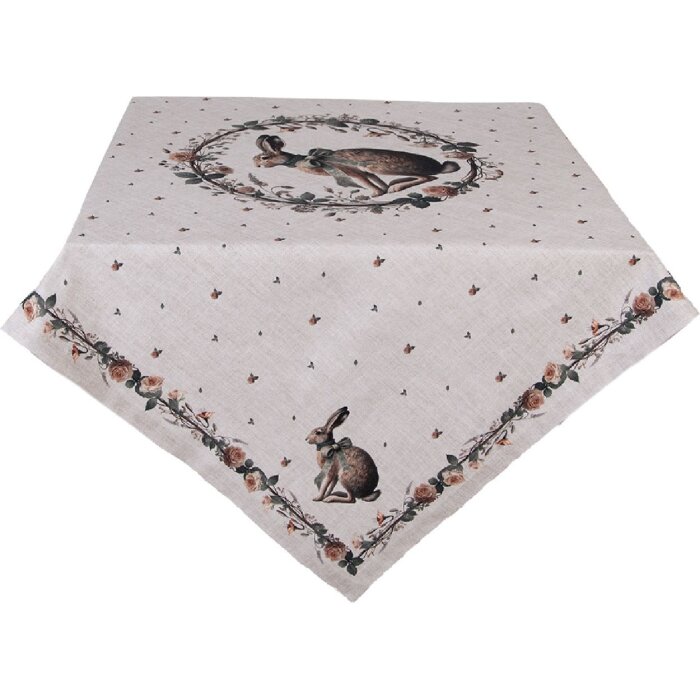 Skórzana serwetka stołowa Clayre & Eef NLE01 100x100 cm, beżowo-brązowa