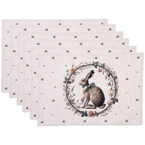 Układ stołowy Clayre & Eef NLE40, 6 szt., 48x33 cm,...