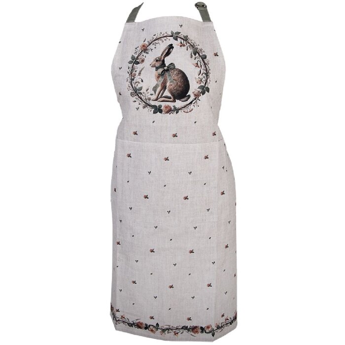 Szalica Clayre & Eef 70x85 cm, bawełniana, beżowo-brązowa, do kuchni