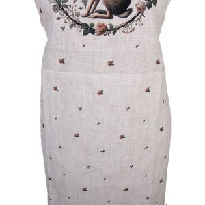 Szalica Clayre & Eef 70x85 cm, bawełniana, beżowo-brązowa, do kuchni