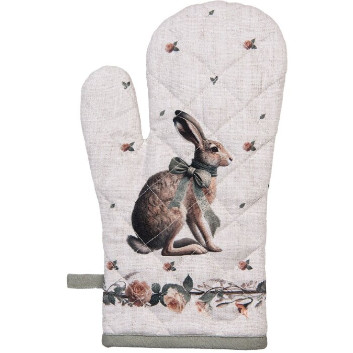 Rękawiczka do piekarnika Clayre & Eef, 18x30 cm, beżowo-brązowa