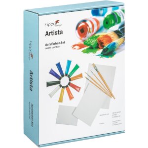 Walther Acrylfarben-Set mit Leinwand & Pinsel –...