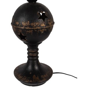 Lampa stołowa Clayre & Eef, czarno-brązowa, Ø35x78 cm, E27, max 60 W