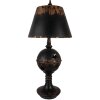 Lampa stołowa Clayre & Eef, czarno-brązowa, Ø35x78 cm, E27, max 60 W