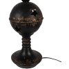 Lampa stołowa Clayre & Eef, czarno-brązowa, Ø35x78 cm, E27, max 60 W