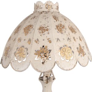 Świetlanka stołowa Clayre & Eef, beż z akcentem złota, Ø41x69cm, E27/60W