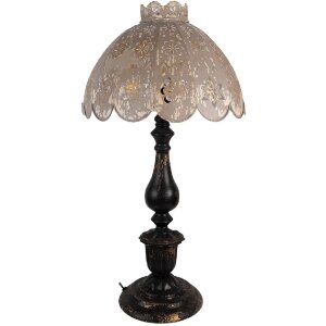 Świetlka stołowa Clayre & Eef, czarno-szara,...