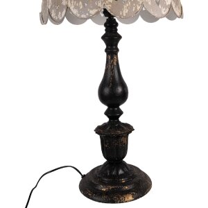 Świetlka stołowa Clayre & Eef, czarno-szara, Ø41x75 cm, E27, max 60W