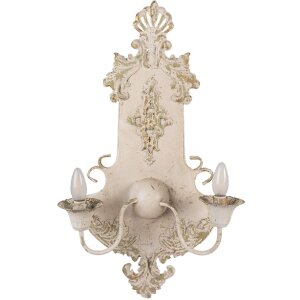 Lampa na ścianę Clayre & Eef 5LMP380, beżowo-zielona, 40x18x70 cm, E14, max 2x25W