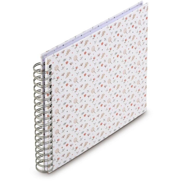 Album spiralny Hama z motywem kwiatowym, 28x24 cm, 50 stron białych, neutralny