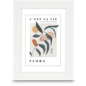 Ramka na zdjęcia Hama Flora, biała, 15 x 20 cm – aluminium, szkło reflexowe, uniwersalna