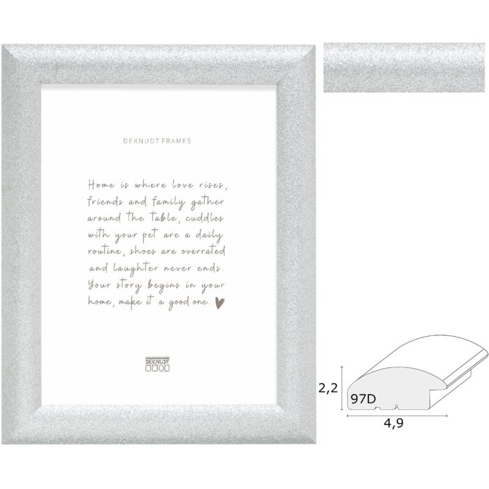 Ramka drewniana Deknudt S97DD7 – srebrna, szkło klarowe, 13x18–40x60 cm