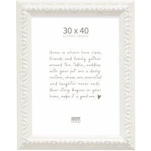 Rama drewniana Deknudt S996K – biała/czarna, szkło akrylowe, 30x40–40x60 cm