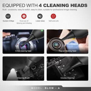 Elektryczny wietrak do czyszczenia Lensgo – 4 kPa, USB-C, 4 dysze, uchwyt silikonowy