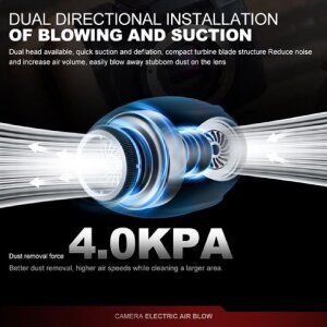 Elektryczny wietrak do czyszczenia Lensgo – 4 kPa, USB-C, 4 dysze, uchwyt silikonowy