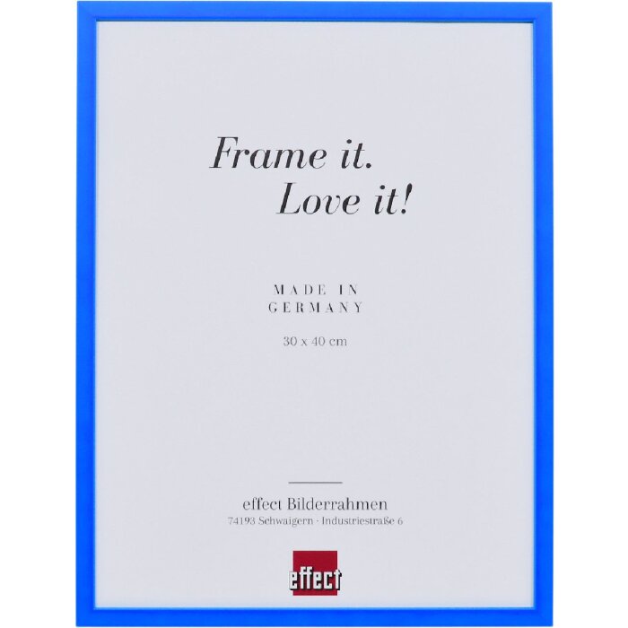 Rama z drewna masowego neonowo-błękitna 30x30 cm z szkłem akrylowym