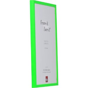 Ramka na zdjęcia z drewna w profilu neonowo-zielonym 30x30 cm z szkłem antyrefleksowym