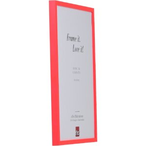 Rama z drewna Effect, profil neonowo-czerwony 25x50 cm, z szkłem antyrefleksowym