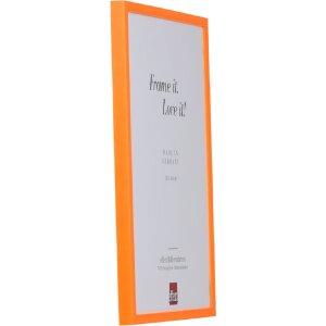 Ramka na zdjęcia Effect, drewniana, neonowo-pomarańczowa 18x32 cm z szkłem antyrefleksowym